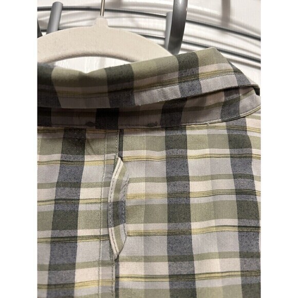 Adventure The North Face Men’s Short Sleeve Button Up Shirt XL Green Gray Plaid - Picture 6 of 16